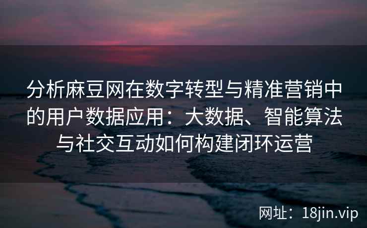分析麻豆网在数字转型与精准营销中的用户数据应用：大数据、智能算法与社交互动如何构建闭环运营