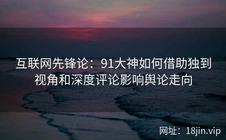 互联网先锋论：91大神如何借助独到视角和深度评论影响舆论走向