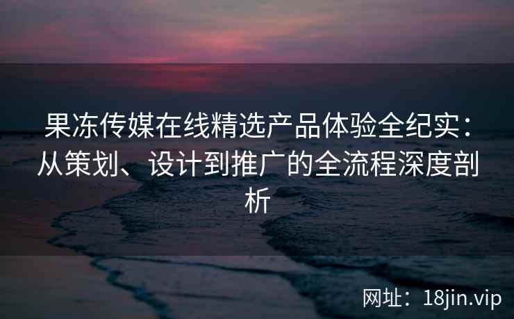 果冻传媒在线精选产品体验全纪实：从策划、设计到推广的全流程深度剖析
