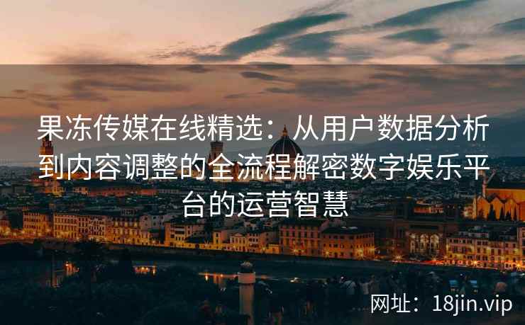 果冻传媒在线精选：从用户数据分析到内容调整的全流程解密数字娱乐平台的运营智慧
